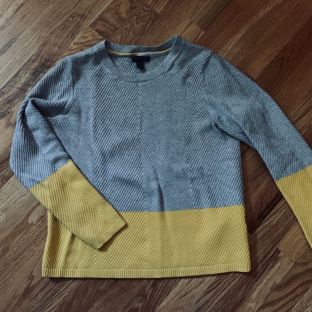 Tommy Hilfiger Gray & Yellow Colorblock Sweater